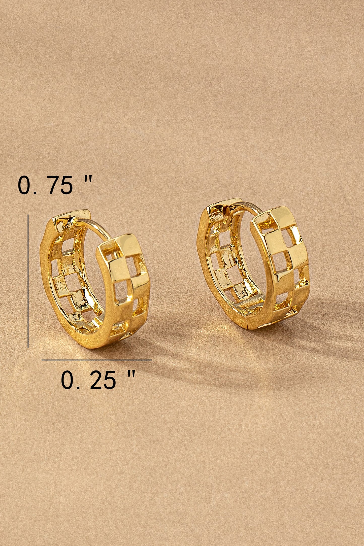 Brass Checkered Hoops