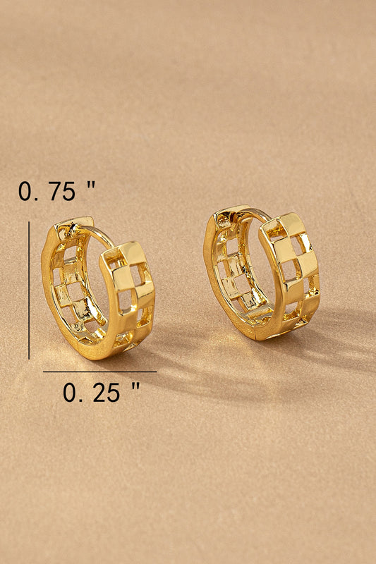 Brass Checkered Hoops