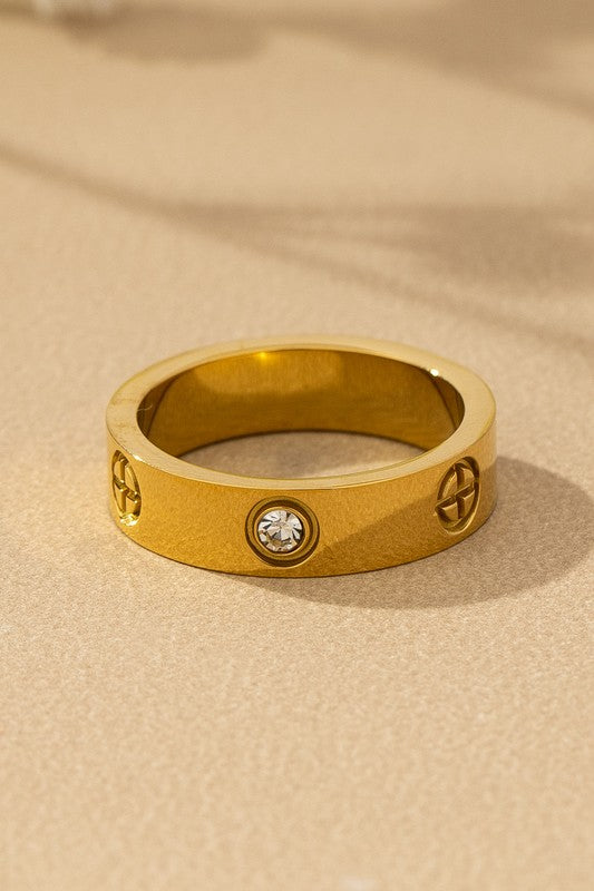 Non Tarnish Stainless Steel Gold Ring