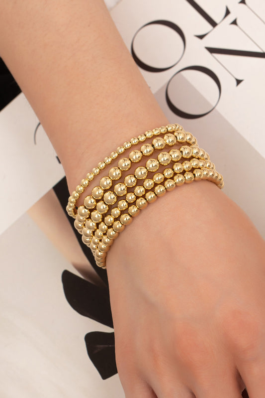 Gold Beaded Bracelet Stack
