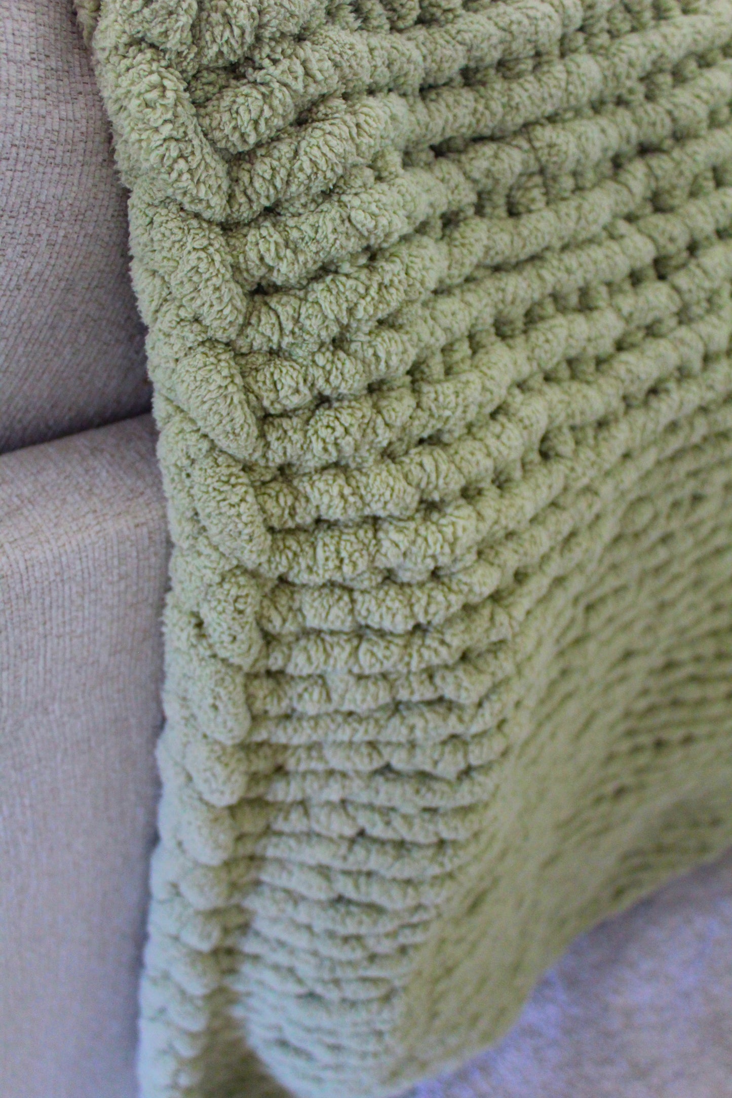Solid Color Custom Hand Knit Blanket