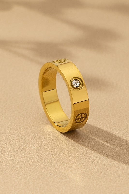 Non Tarnish Stainless Steel Gold Ring