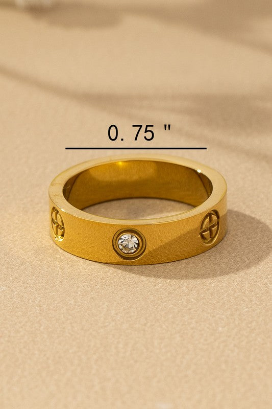 Non Tarnish Stainless Steel Gold Ring