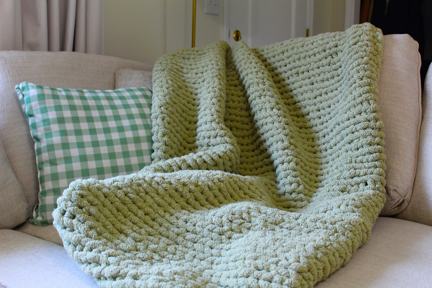Solid Color Custom Hand Knit Blanket