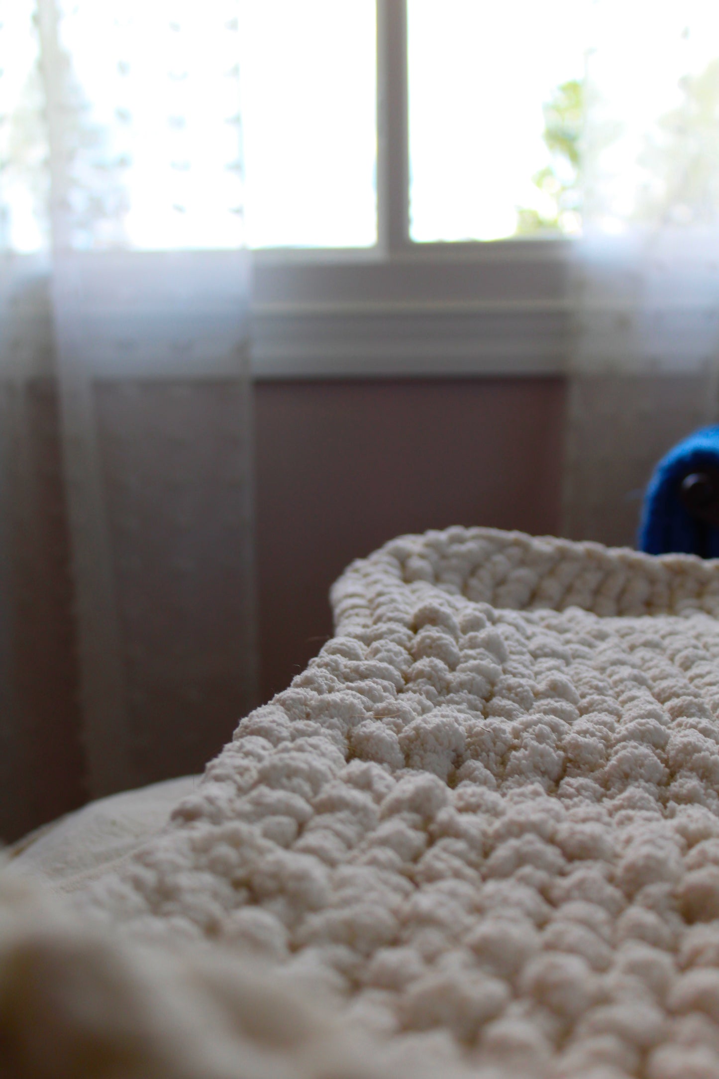 Solid Color Custom Hand Knit Blanket